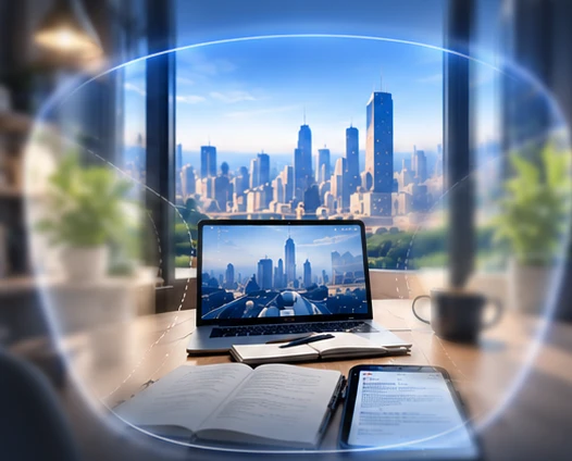 Simulated view through LEVEL C: balanced, comfortable clear visual fields at every distance, with gentle softening towards the edges.